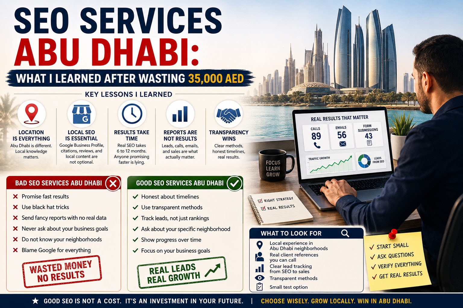 SEO Services Abu Dhabi: My 35k AED Lesson