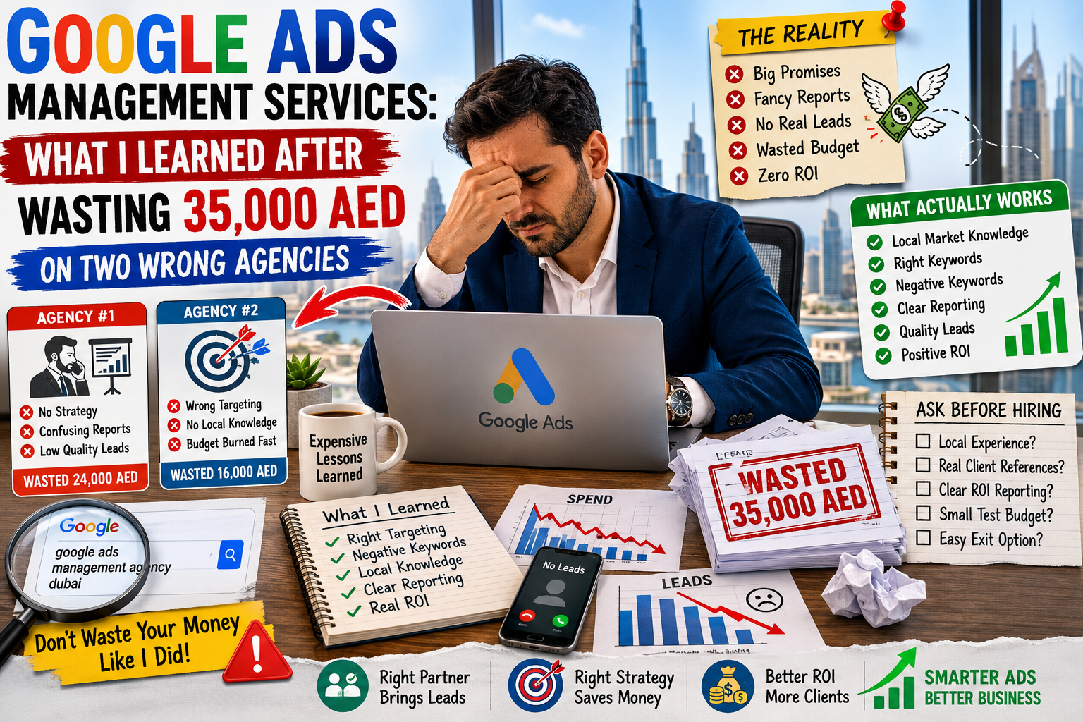 Google Ads management Services: 35,000 AED Wasted Taught Me