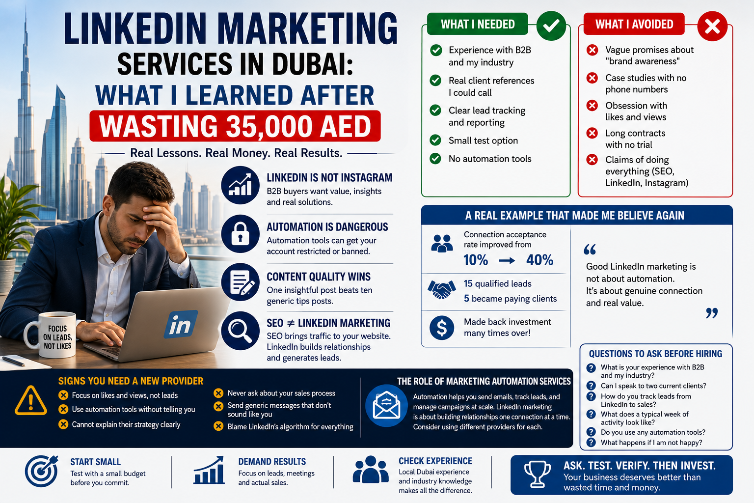 LinkedIn Marketing Services in Dubai: My 35k AED Lesson