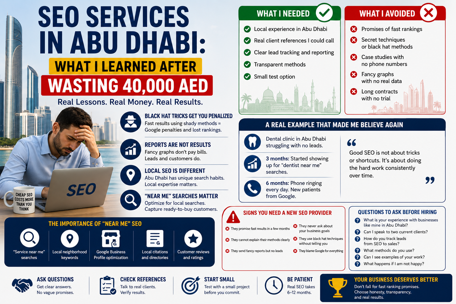 SEO Services in Abu Dhabi: My 40k AED Lesson